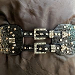 B.b. Simon waist cincher belt, crystals and rivets